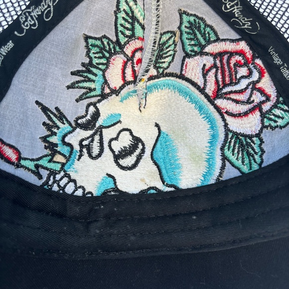 Ed Hardy Embroidered Skull Trucker Cap - Unisex - Picture 10 of 13